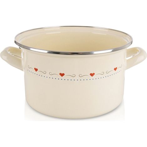 Vaso smaltato color crema, 22 cm, 4 l (1/5)