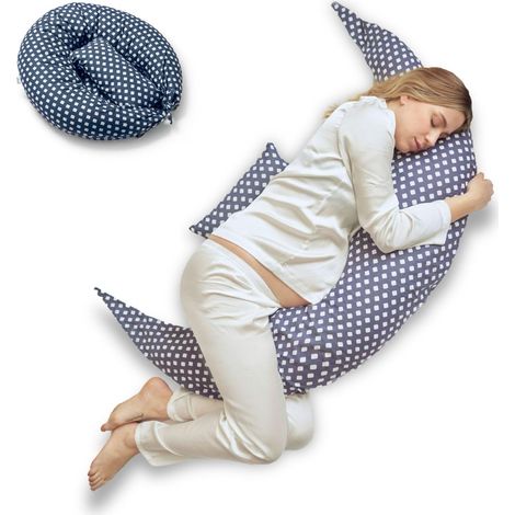Nuvita 7200 DreamWizard Memory 3D – Cuscino Gravidanza e Allattamento Ergonomico, 3D Mesh Traspirante, Certificazione OEKO-TEX, Fodera Sfoderabile e Lavabile - Blue (1/5)