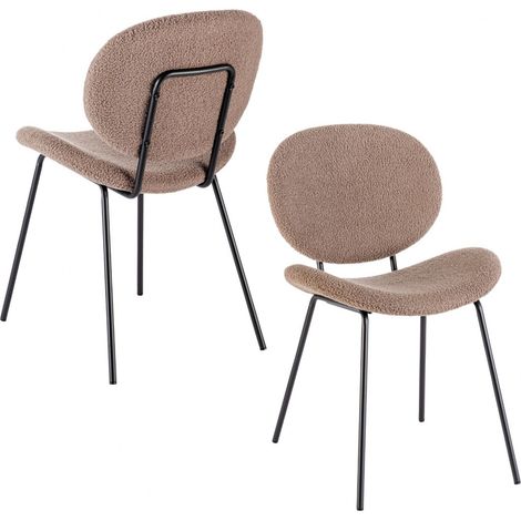 Chaises de salle à manger design en tissu bouclette (lot de 2) - KIM (1/5)