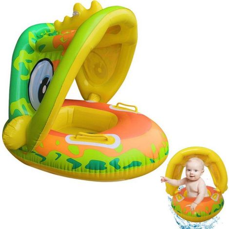 Bouée de natation gonflable pour enfants, flotteur pour bébé avec pare-soleil amovible, convient aux bébés de 1 à 5 ans (1/4)