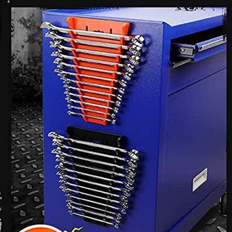 Organiseur de Clés Magnétique 2 Pack ABS Fort Support 6-24mm et 1/4-1/16in Espace Optimisé Rack Magnétique Double Rouge Noir (1/5)
