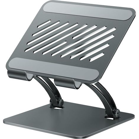 Support de Tablette, Support de Bureau en Aluminium Réglable à Deux Tiges, Compatible avec Les iPads, Tablettes Surface, Moniteurs Portables, Kindle et Plus (4,7-16,5") (Gris)