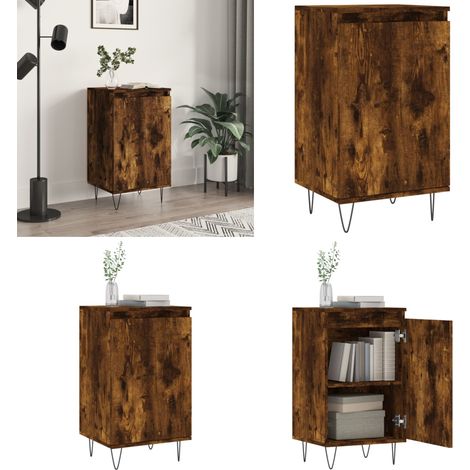 Buffet chêne fumé 40x35x70 cm bois d'ingénierie - Buffet Design - Meuble Rangement - Armoire Cuisine - Commode Salon - Mobilier Contemporain - Home & Living (1/5)