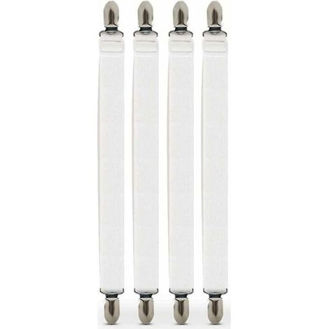 Sangles pour drap-housse – OKUMGGYJ – 4 Stück – verstellbar – mit Metallclips – aus elastischem Nylon