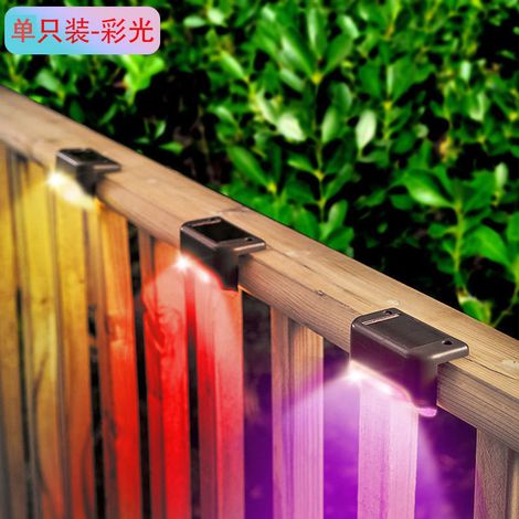 Aplique solar transparente para barandillas, vallas, escaleras, jardines, lámpara de pared, carcasa negra iridiscente. (1/5)