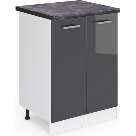 Mobiletto base cucina R-Line, Antracite lucido, 60 cm , PL Antracite, Vicco (1/4)