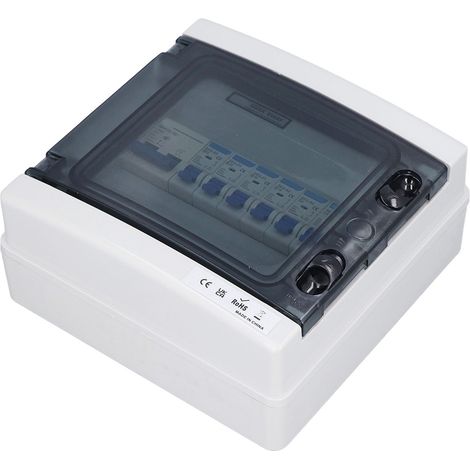 Boîte de distribution étanche 6 disjoncteurs (2 x B6A + 2 x B16A + 2 x B32A) Interrupteur principal 100 A 6 voies style UE 230 V (1/5)