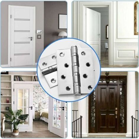 2Pcs Charniere Porte Lourde, Exterieur Charnière Inox,Paumelles Charniere Porte Bois Charnières Acier Inoxydable Connecteurs Maison Pour Maison Meubles Matériel Armoire Garde Porte Tiroir (blanche)--T (1/3)