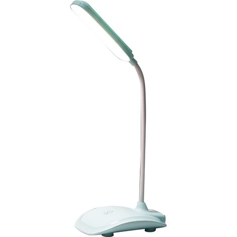 Lampe de bureau LED tactile 3 températures couleur gradation sans palier lampe de table cyan avec charge USB (1/5)
