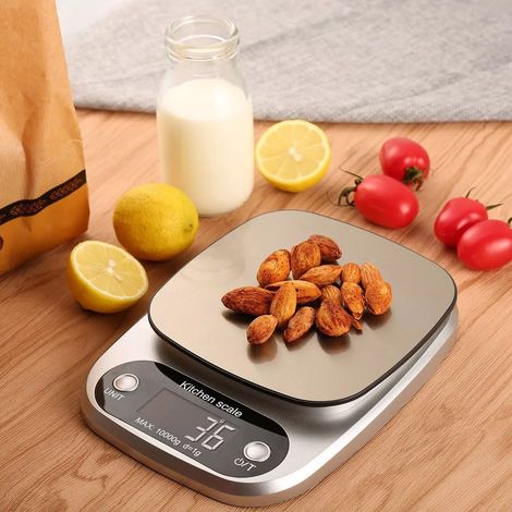Balance de cuisine électronique en acier inoxydable, balance domestique 10 kg/1 g, balance numérique LCD en grammes (1/5)