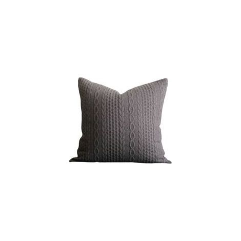Lot de 2 housses de coussin modernes, super douces, pour canapé, chambre, voiture, 45x45 cm, gris avec motif en relief. (1/5)