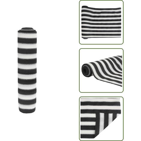 The Living Store Filet brise-vue anthracite et blanc 1,8x10 m PEHD 75 g/m² - Filet Brise Vue - Écran De Jardin - Intimité Jardin - Parasol Alternatif - Voile D'ombrage