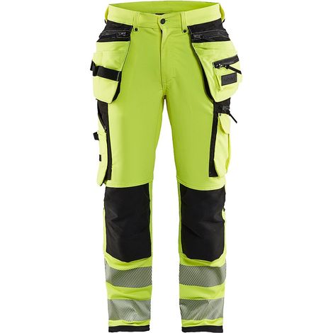 Pantalon de travail haute visibilité artisan stretch 4D 1997 - Jaune fluo/Noir XS - FR(38) - SE(C44) - Longues