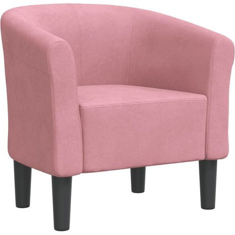 Fauteuil convertible en velours rose (1/5)