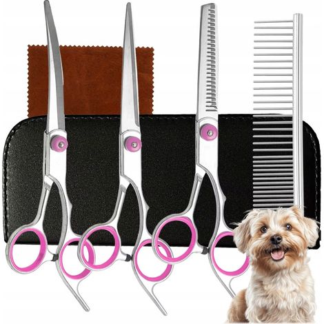 Professionelles Haustierpflege-Set, geeignet für Hunde und Katzen, inklusive 3-in-1-Schere, Kamm und Aufbewahrungsbox. (1/5)