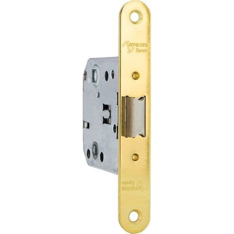Picaporte unificado reversible 47mm latón dorado brillo canto redondo (1/3)