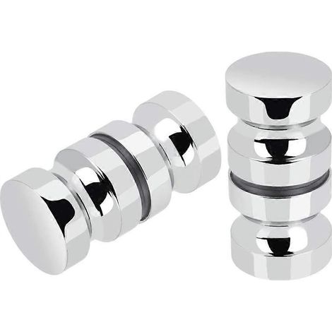 2 paires de poignées de porte de douche coulissantes en acier inoxydable pour portes de douche en verre (1/5)