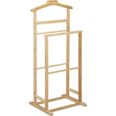 Valet de chambre moderne à suspendre pour vêtements avec cintre style élégant dans l'entrée en bambou naturel (1/5)