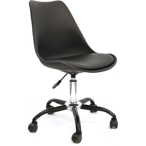 REIKI - Chaise de bureau à roulettes noire assise polypropylène (1/5)