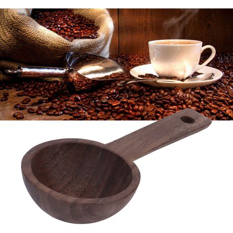Cuillère à café en bois, cuillère doseuse en noyer, accessoires pour café, thé, sucre, épices (1 pièce) (1/5)