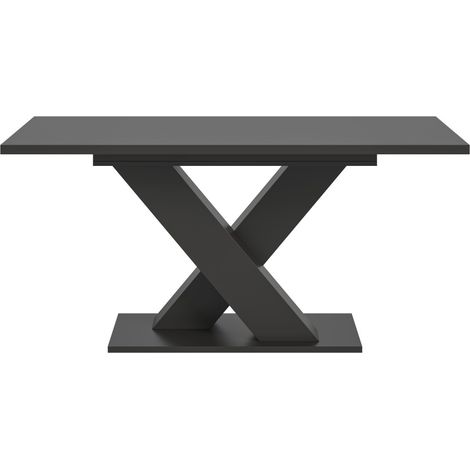 Tavolo allungabile CAPTURE – Gambe design a X – Grigio scuro – 150 a 190 cm
