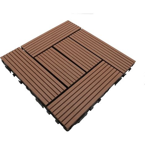 Dalle de terrasse bois composite Classic 30 x 30 cm - Coloris - Terre cuite, Epaisseur - 25mm, Largeur - 30 cm, Longueur - 30 cm