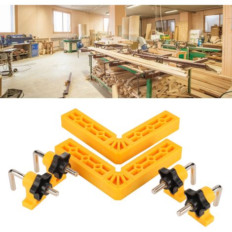 140 mm Kunststoff-Winkellineal für Holzbearbeitung, Positionierklemme zum Zusammenfügen von Holzteilen, Gelb (1/5)