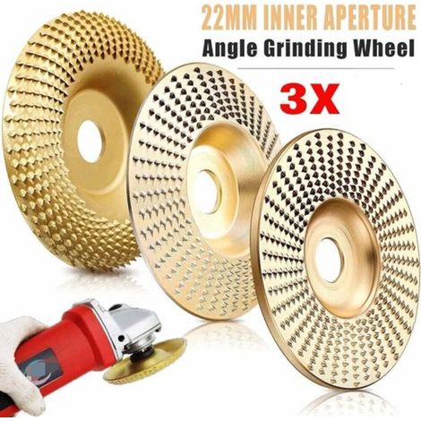Juego de 3 piezas apto para amoladoras angulares: disco para desbastar madera,disco para cortar madera,3 piezas,madera
