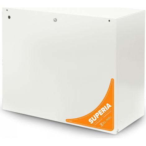 SUPERIA-Einbruchmeldezentrale, max. 2040 Eingänge, 2 Ethernet, 2 USB (USB-C + USB-A), Metallgehäuse mit Schlüssel, 2 unabhängige serielle RS-485-Leitungen, max. 40 Ah Batterie