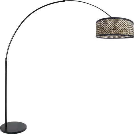 Steinhauer - lampada da terra - Sparkled Light - nero - bambù