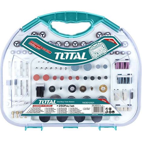 Set Maletín accesorios para mini amoladora 250 accesorios Total Tools TACSD12501