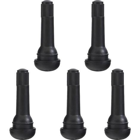 Kompatibel mit TR414 Kfz-Ventilen (5er-Pack), Gehäuse aus reinem Kupfer, rostbeständige schlauchlose Ventile, Gummi-Klickventil, schlauchlos kompatibel mit Standard-Fahrzeugreifen, 0,45 Zoll Nabenbohr