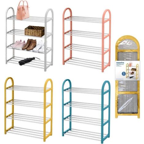 1 Pezzo Scarpiera Salvaspazio Rail Roas 4 Piani 50 x 19 x 65 cm 4 Colori
