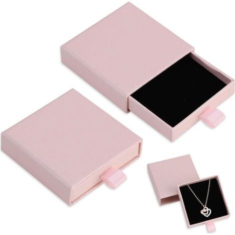Boîte à bijoux en carton (lot de 2), boîte d'emballage en carton pour bijoux, petite boîte cadeau pour bracelets, bagues, boucles d'oreilles (1/5)