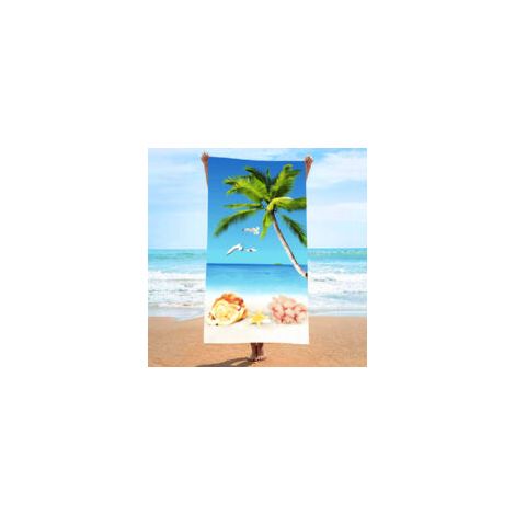 Strandtuch, ultrafeines und saugfähiges Strandtuch aus Fasern, bedrucktes Handtuch, Strandmatte - z-Crezuo