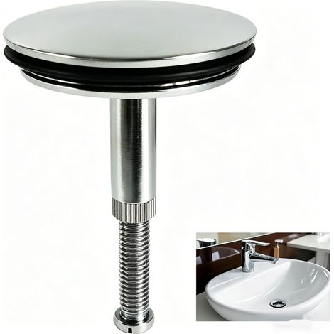 Bouchon de vidange de baignoire de 43 mm - Inoxydable - Bouchon réglable pour canalisations standard (1/5)