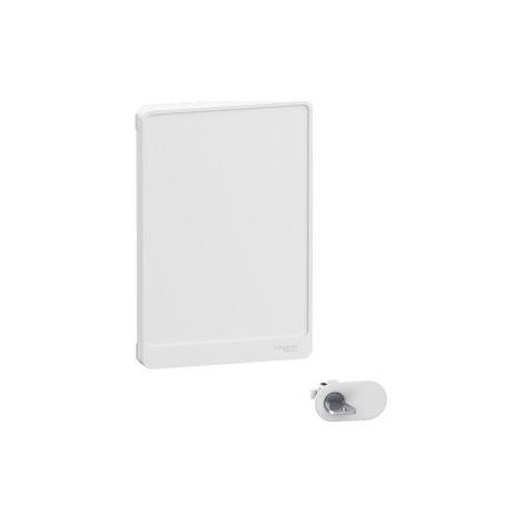 Schneider - Resi9 - Porte Styl - Blanc - 13 modules - 2 rangu00e9es + serrure avec clu00e9 - Ru00e9f. : R9H13422+R9H13388 (1/4)