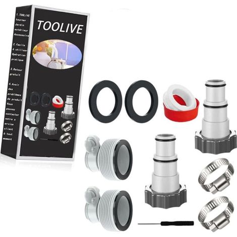 Adaptateur pour tuyau de piscine 32-38 mm, adaptateur pour tuyau de pompe de piscine, adaptateur de piscine 38 mm, connecteur pour tuyau de piscine Intex, adaptateur de piscine Intex (32-38 mm), conne (1/5)