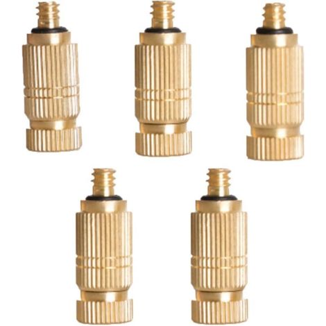 5 pièces Haute Pression Buses de Brumisation en Laiton, UNC 10/24 Buse d'atomisation, for système Refroidissement extérieur(Size:Orifice 1.0mm,) - Orifice 0.3mm (1/4)
