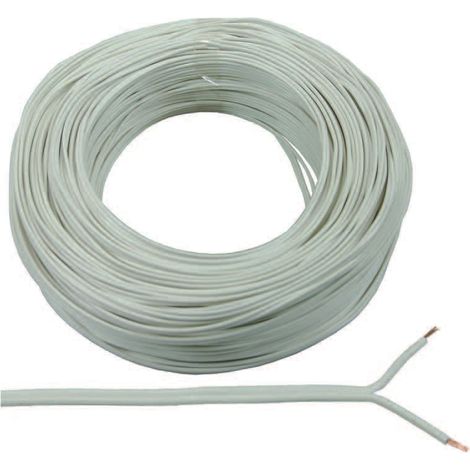 Cavo elettrico bipolare piattina costa stretta bianco - 2x mmq.0,50 colore bianco