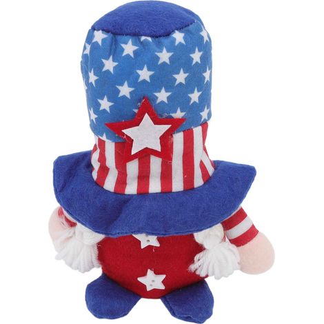 Décorations de gnome patriotiques pour le 4 juillet, ornements de fête de l'indépendance, poupée sans visage, accessoires cadeaux de Noël, chapeau à étoile bleue