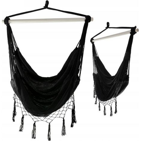 Silla colgante Ecarla, silla mecedora brasileña negra KR12CZ, 1 unidad.
