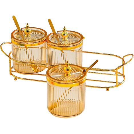 Récipient à sucre Pot de rangement hermétique pour sel et assaisonnement avec couvercle et cuillère pour condiments pour armoire de cuisine, garde-manger, réfrigérateur, restaurant, table, comptoir (1/5)