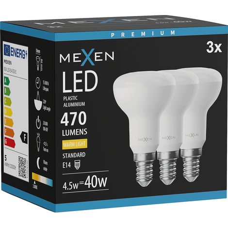 Mexen Nova 3x ampoule LED E14, R50, 4,5W, Chaude - 3000K, 470 lm - L103-E14-0530-01x03 (1/3)