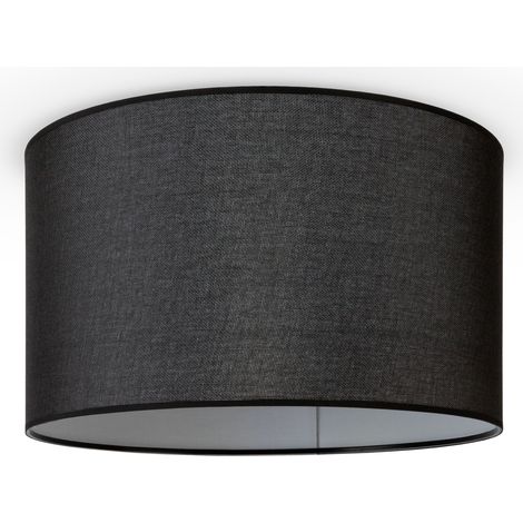 Paco Home Lámpara De Suspensión Salón Lámpara De Techo Pantalla De Tela Monocolor Luz de techo - Negro, Negro (Ø45.5 cm)