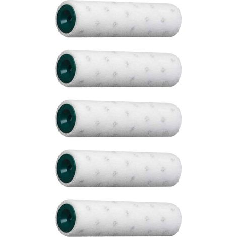 MICROSTAR.5 lot de 5 mini rouleaux L.100mm ROTA microfibres aspect tendu laqué Poils: 5 mm