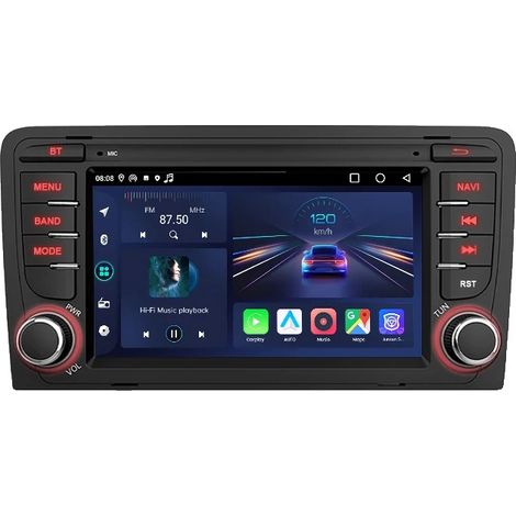Carplay, Écran de 7 Pouces, Android Auto et CarPlay, Compatibilité avec Audi A3 8P S3 2003-2012, V1 (2G 64G) (1/2)