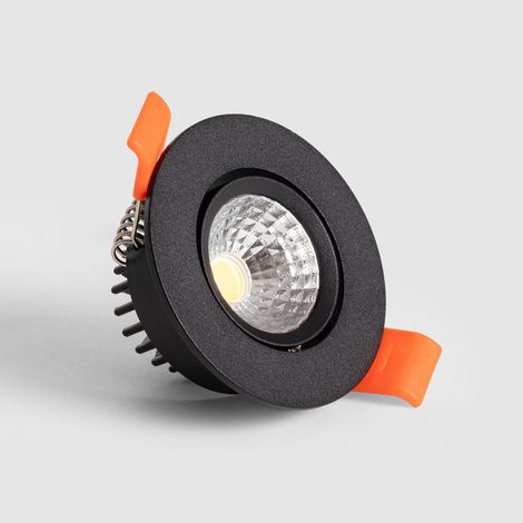 LED Downlight Einbaustrahler 3W Rund COB CRI90 Ausschnitt Ø 55 mm Schwarz No Flicker 4000K Neutralweiß