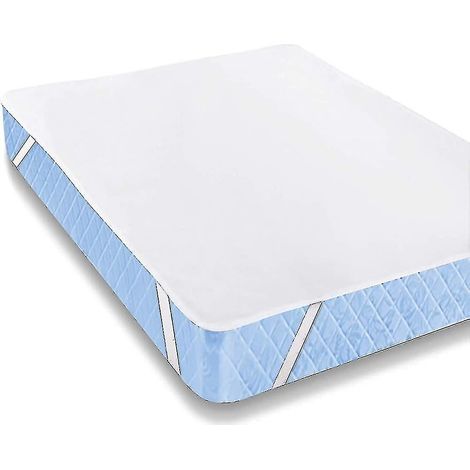 Housse de matelas imperméable 120x200 cm, alèse respirante anti-acariens, protecteur de literie. (1/4)