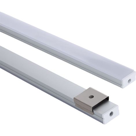 Perfil Aluminio Superficie 2m para Tira LED hasta 10 mm Aluminio 2 m Blanco traslúcido (1/5)